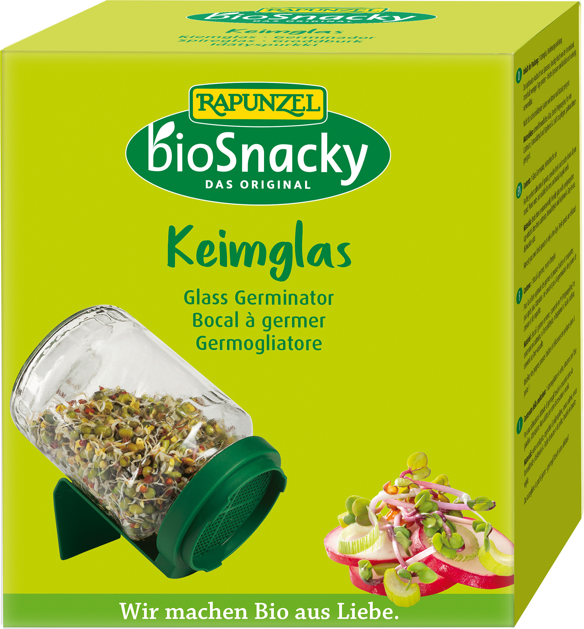 Rapunzel BioSnacky Keimglas mit Sieb 02351086