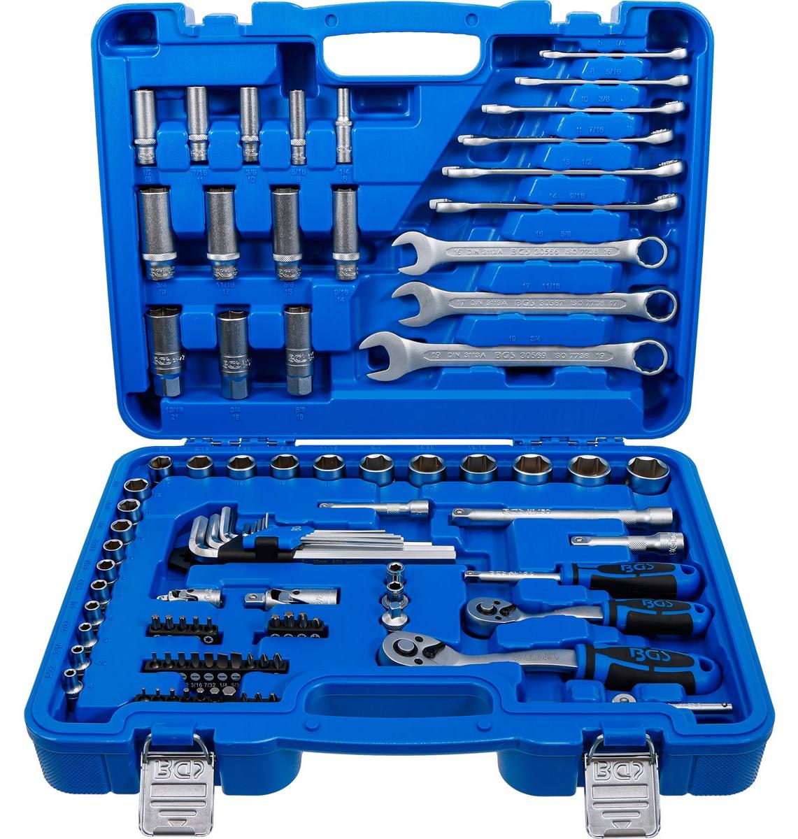BGS technic Steckschlssel-Satz Sechskant | Antrieb 6,3 mm (1/4") / 10 mm (3/8") | 92-tlg. 74701