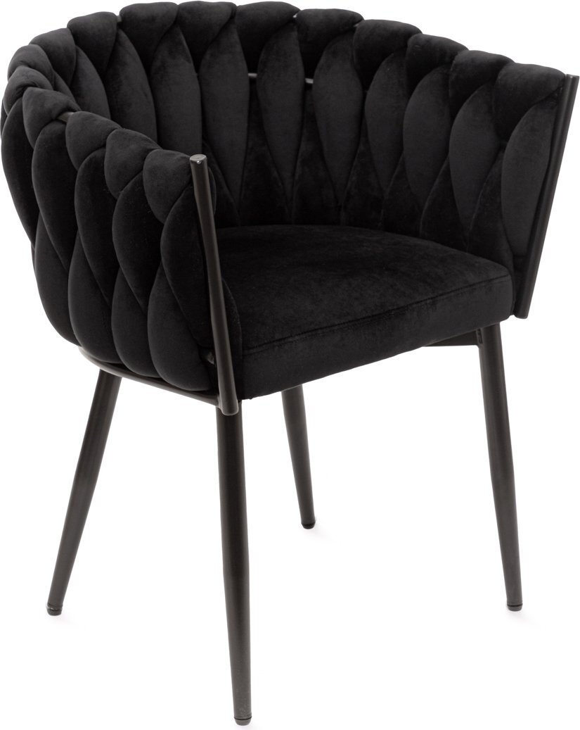 HOMLA PRINSSI Veloursstuhl schwarz 64x54x73 cm