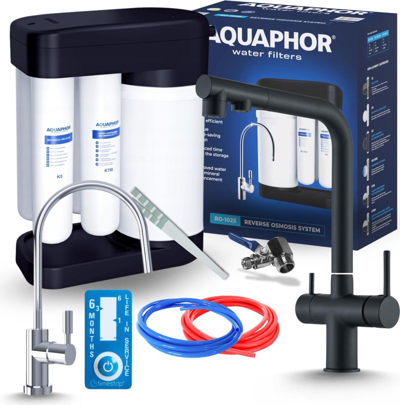 Wasserfilter Ro Morion 3-Wege Küchenarmatur Schwarz Matt Image