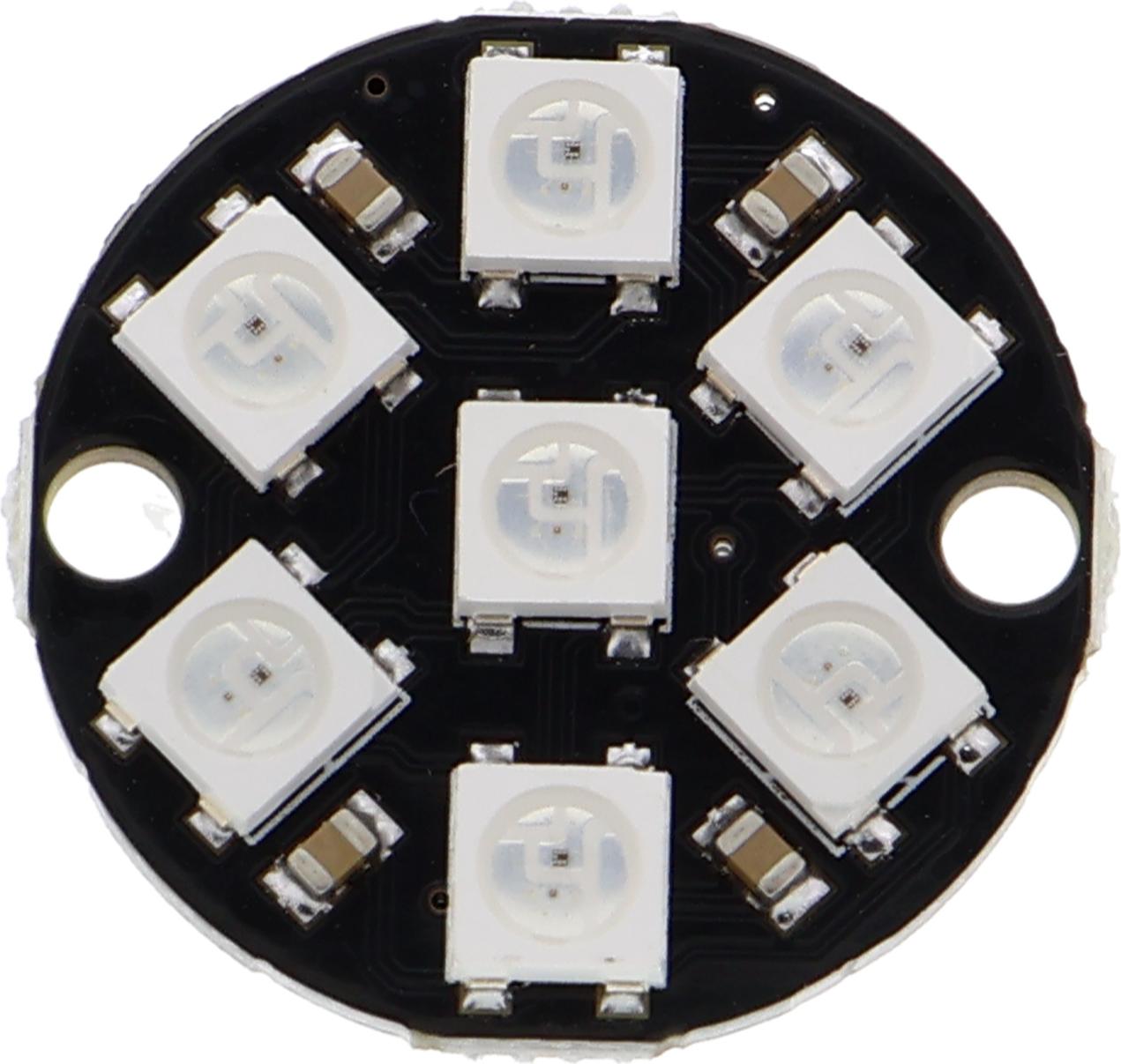Funduino LED Ring (WS2812, vergleichbar mit Neopixel) Größe: 7 Pixel Angelötete Stiftleiste: Nein LED Ring (WS2812, vergleichbar mit Neopixel) : 7 Pixel Nein