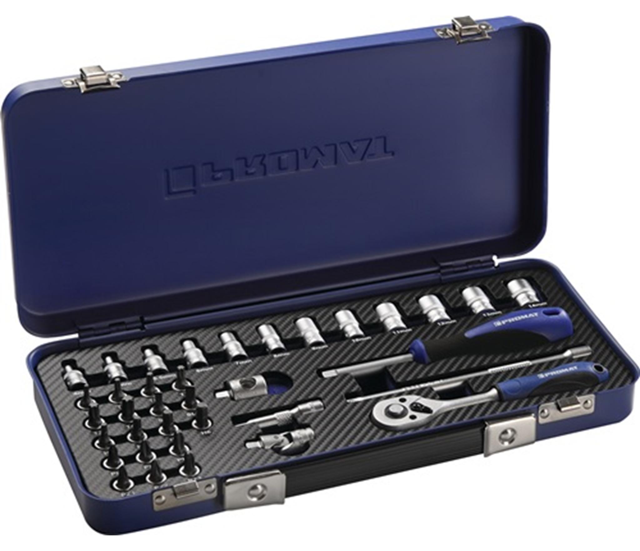 PROMAT Steckschlssel-Satz 36-teilig 1/4 Schlsselweiten 4-14 mm Anzahl Zhne 20 6-Kant TOOL SET 36-1 4000821183