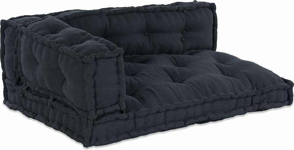 Sofakissen 3 pcs Anthrazit Stoff