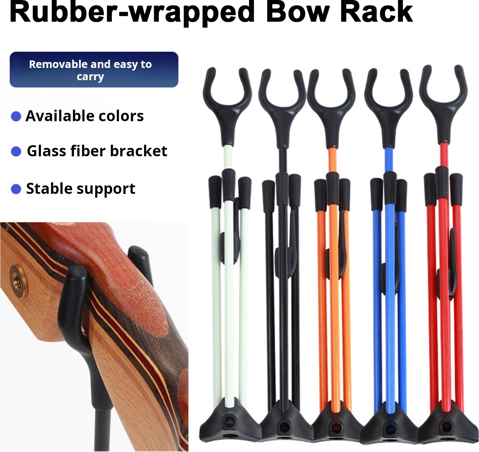 Bremen Bogenschießen Recurve Bogenständer Verstellbarer Bogenständer Rack Halter Fiberglas Bogenständer Bogenschießen Sportausrüstung für Langbogen Takedown Bogen 4294456