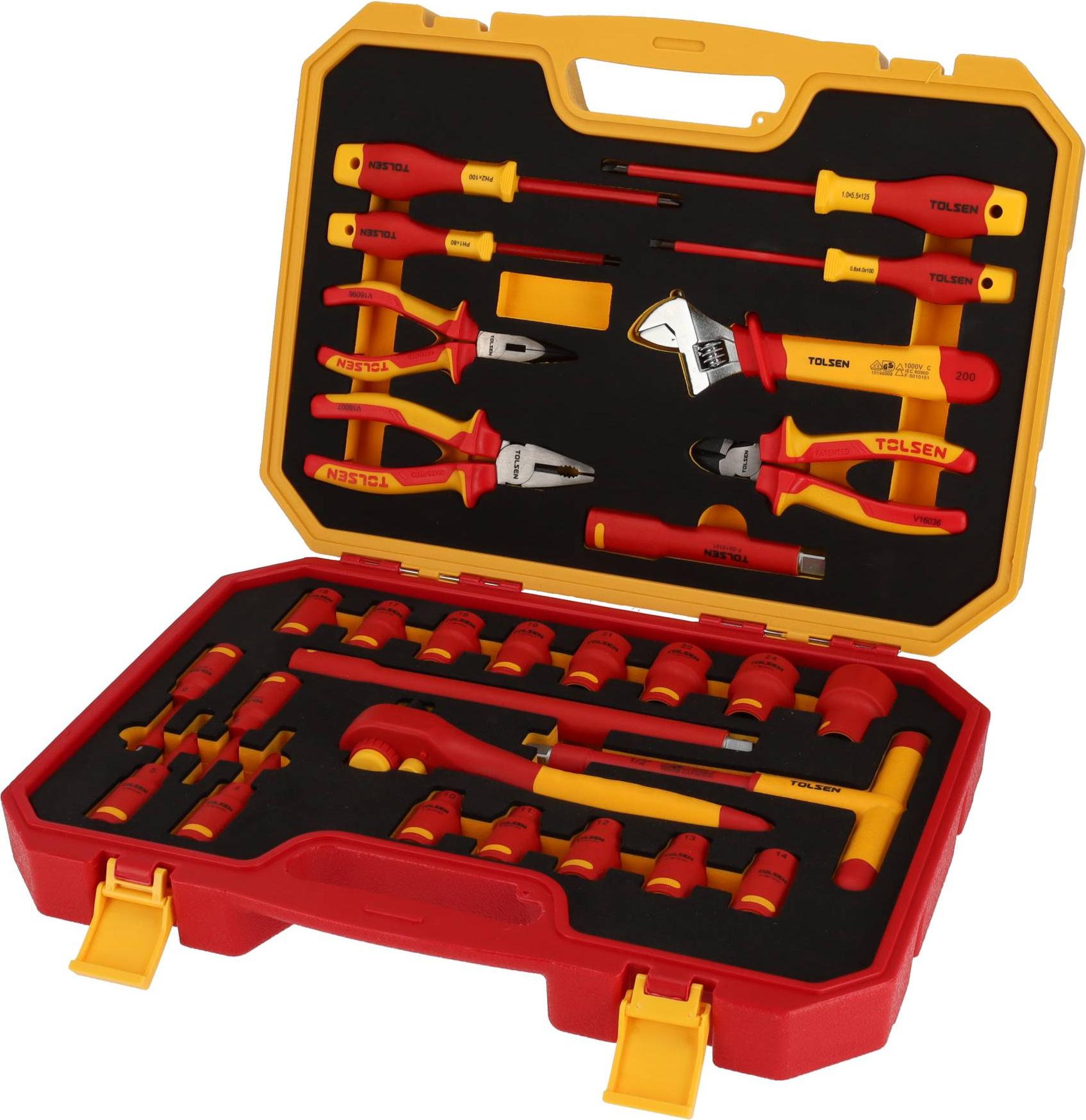 Tolsen Tools VDE-Leitungsisoliertes Werkzeugset, 29-teilig V80231