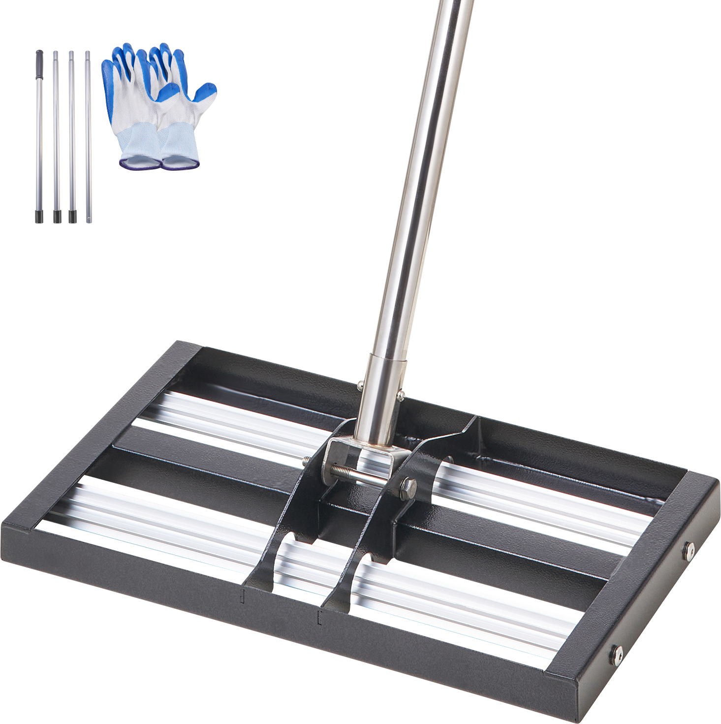 Rastrello Livellatore Per Prato In Acciaio Inox | Piastra 76x25 Cm | Manico Regolabile Fino A 198 Cm | Per Giardino, Campo Da Golf E Sport - 2