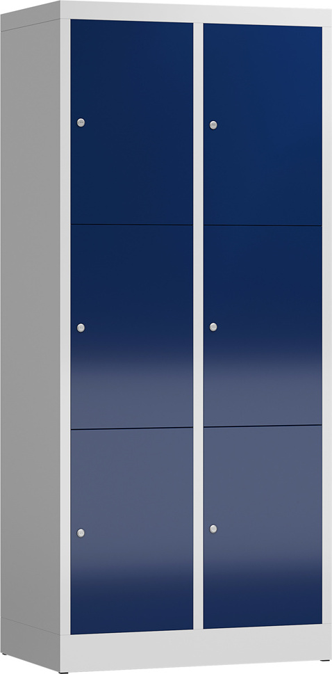 ClassiX Schließfachschrank enzianblau, lichtgrau X-523321, 6 Schließfächer 80,0 x 50,0 x 180,0 cm