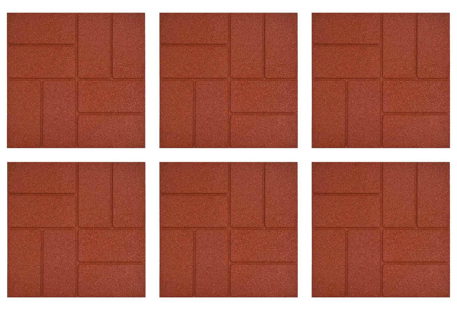Syfax Gehwegstein 6 pcs Rot 40,5 x 40,5 x 2 cm Gummi 45942030073
