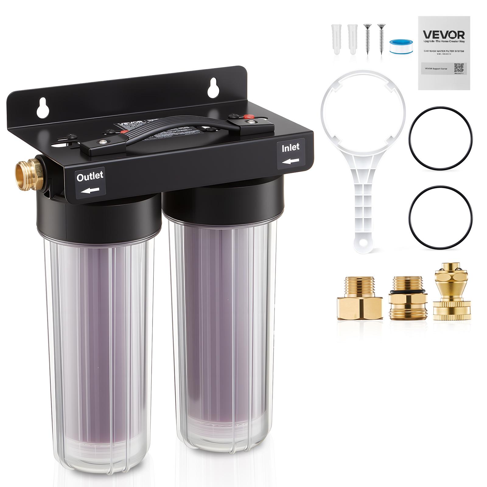 VEVOR Deionisiertes Wassersystem für Autowäsche 189 L, Deionized Autowaschanlage mit Dualen 0,5L Farbwechselnden DI-Harz-Filterkartuschen, Entionisiertes Wassersystem für KFZ Motorrad Fensterreinigung