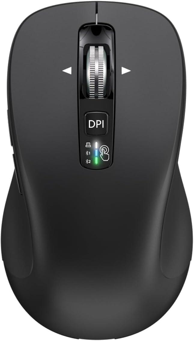 CITLLA Kabellose Bluetooth Maus mit 4-Wege-Scrollrad, 3 Geräte Verbindung, Silent Click, 4 DPI-Stufen, Ergonomisch, für Laptop, PC, Tablet, Windows & Mac