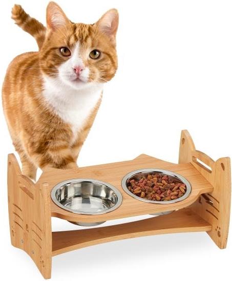 B2X Höhenverstellbarer Futterplatz für Katzen