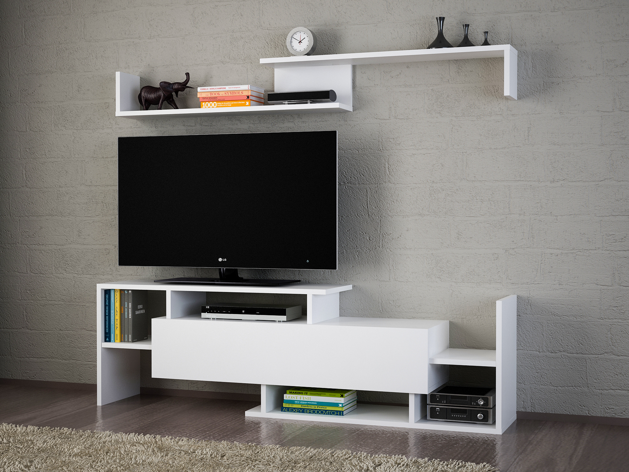 alphamoebel TV Lowboards Weiß Dream " 3036