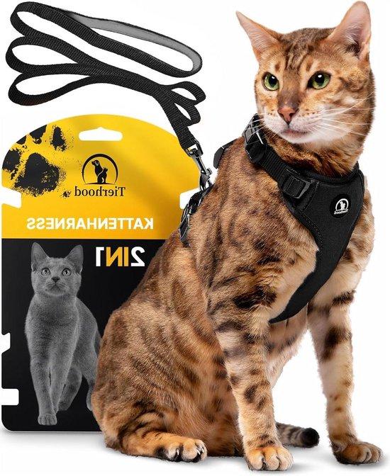 OEM Kleiner Katzentuig mit Katzenleine - Katzenharnas in Schwarz - Maß S (22-27 cm) (31-41 cm) 2026