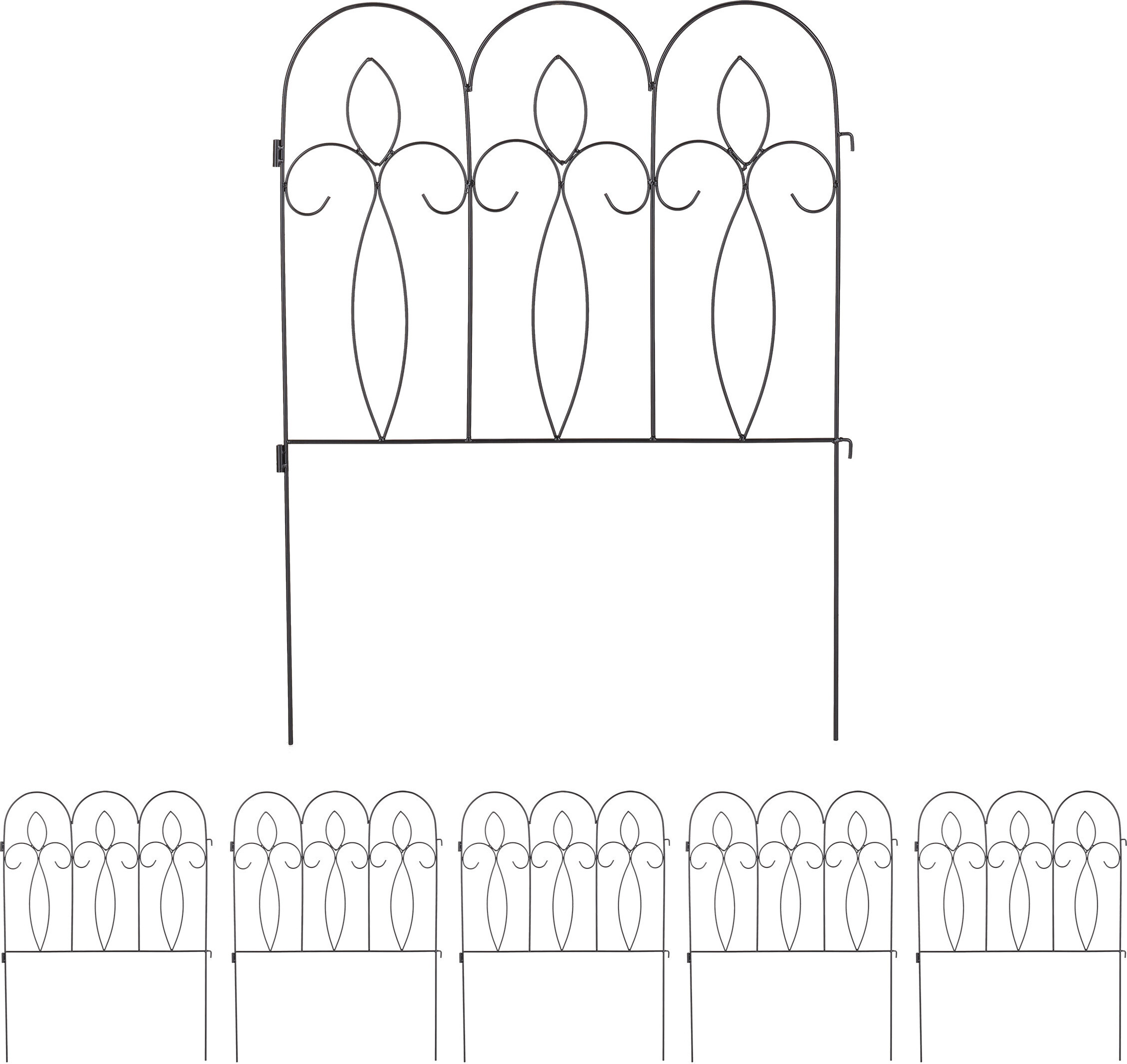 Relaxdays Bordure Potager, 12 éléments, clôture Jardin, Fer, Antique Relaxdays Bordure Potager, 12 éléments, clôture Jardin, Fer, Antique