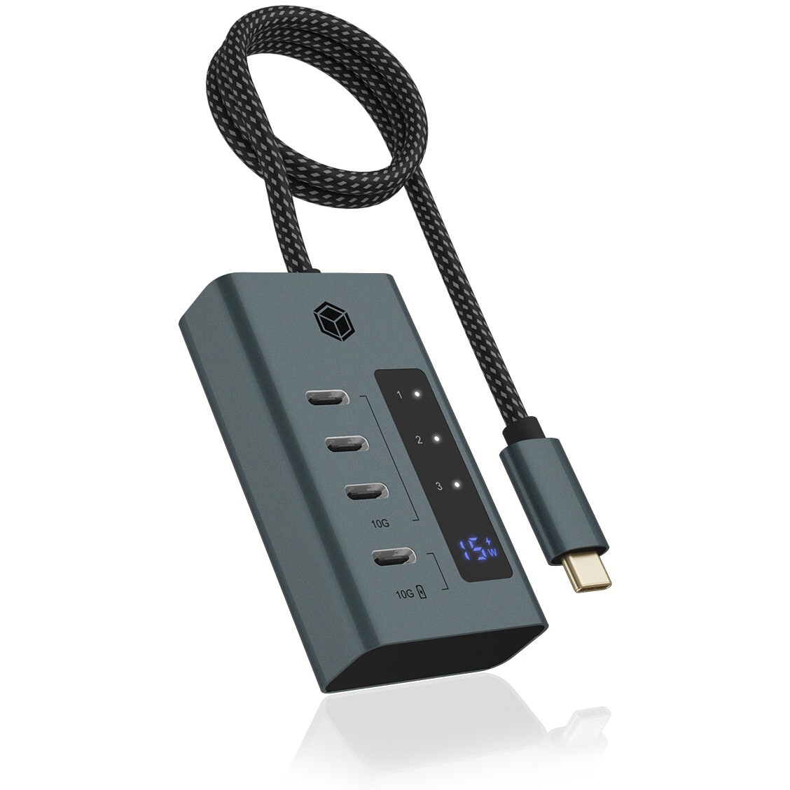 ICY BOX IB-HUB1454-C31 4-portový rozbočovač USB 3.2 Gen 2 Type-C