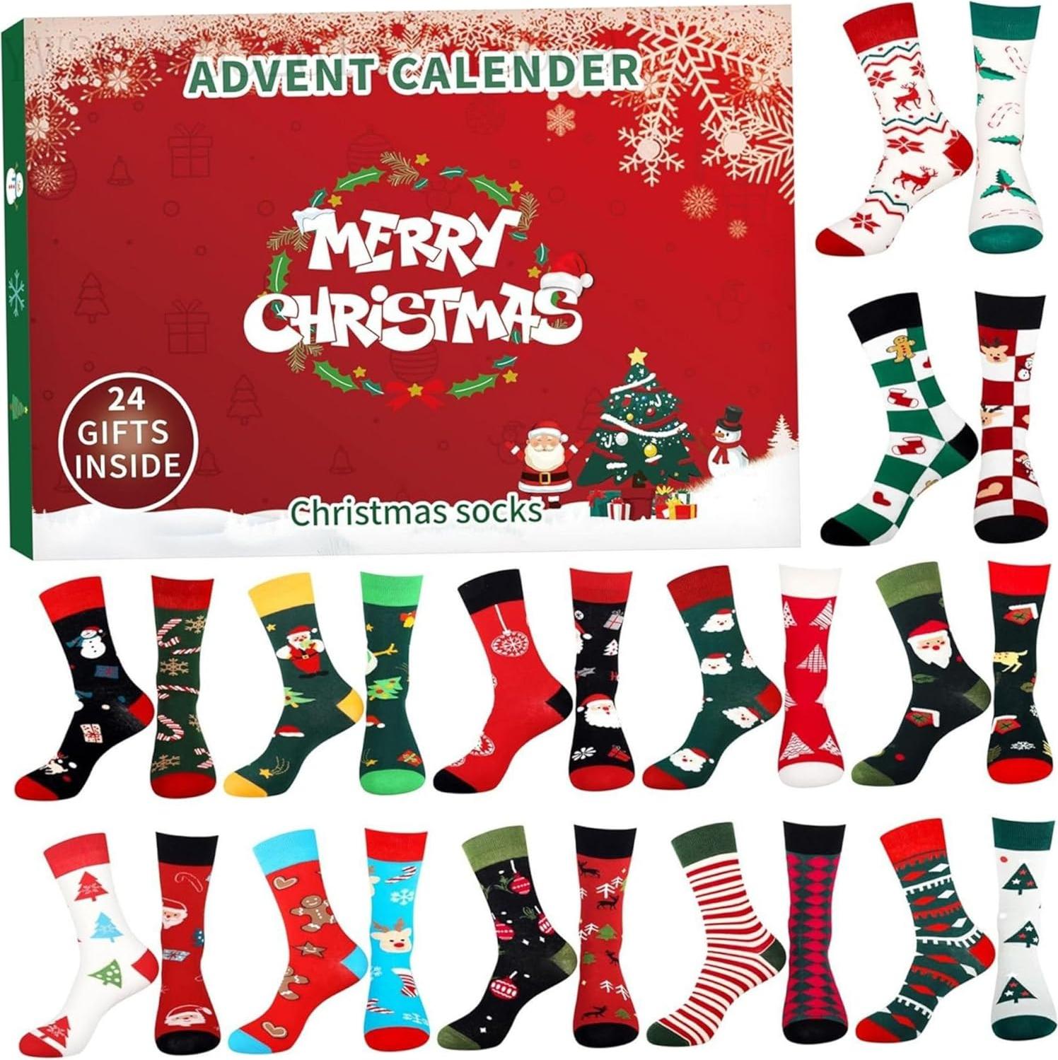 snq Weihnachts-Adventskalender, 24-teilig, Weihnachtsstrumpf-Blindbox, Adventskalender 2025, Unisex-š¹berraschungsgeschenk READ-00077