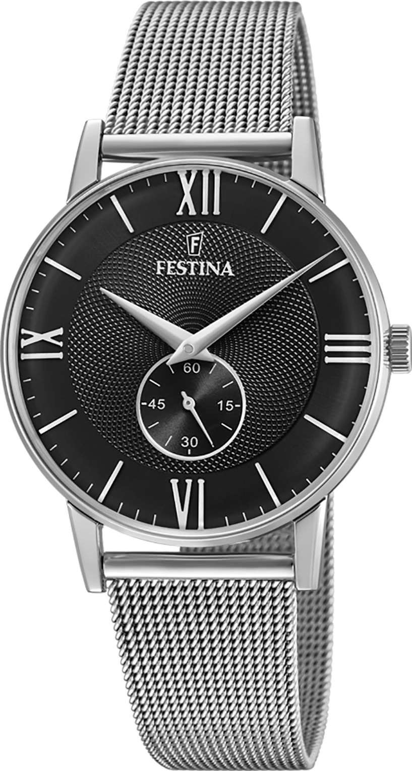 Pánske náramkové hodinky Festina z nehrdzavejúcej ocele strieborné ležérne D2UF20568/4