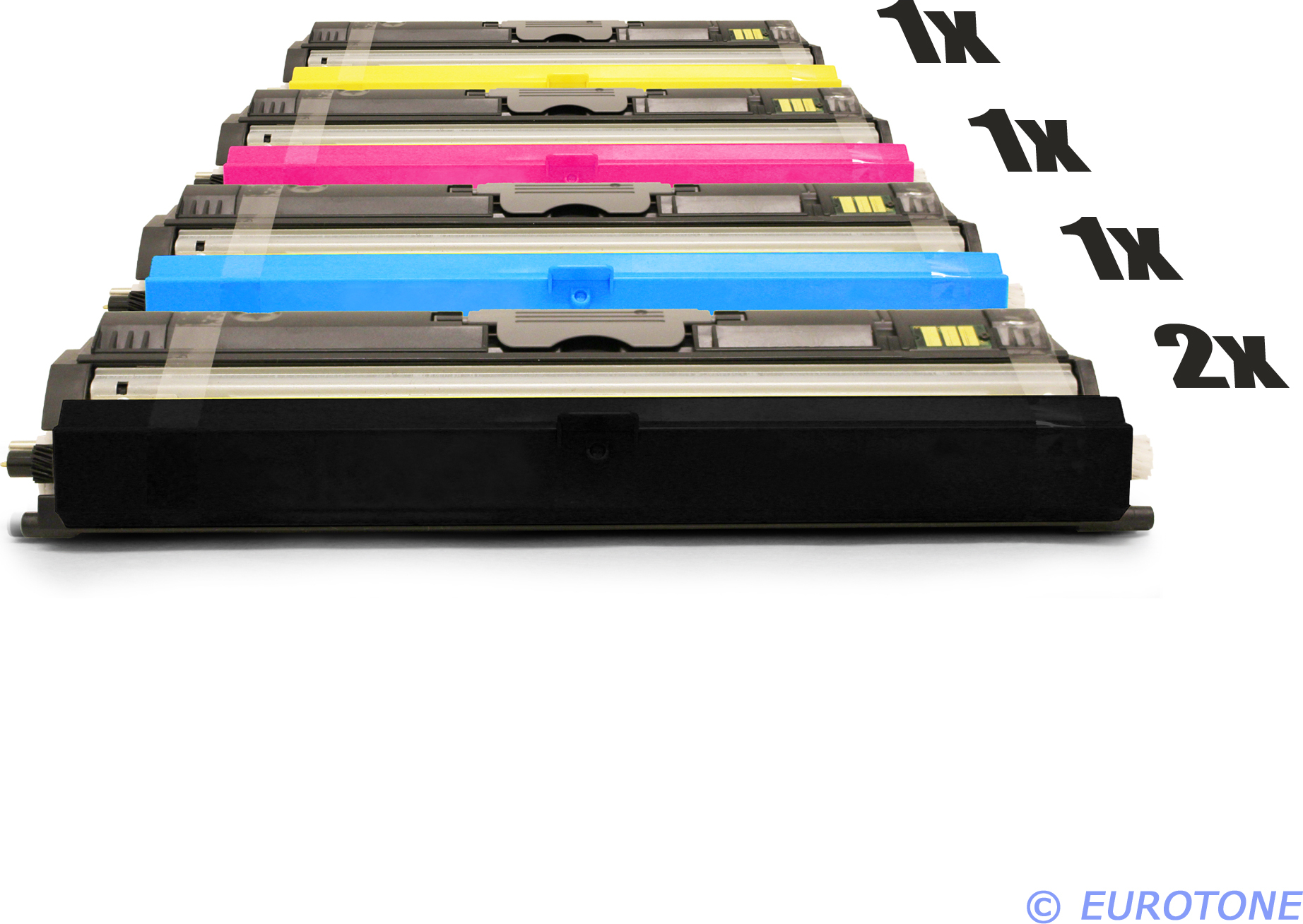 5x Eurotone Toner Alternative für Xerox 106R01469 Black Schwarz / 106R01466 Blau Cyan / 106R01467 Rot Magenta / 106R01468 Gelb Yellow Xer-106R01466-69-CMYK-5x-eco