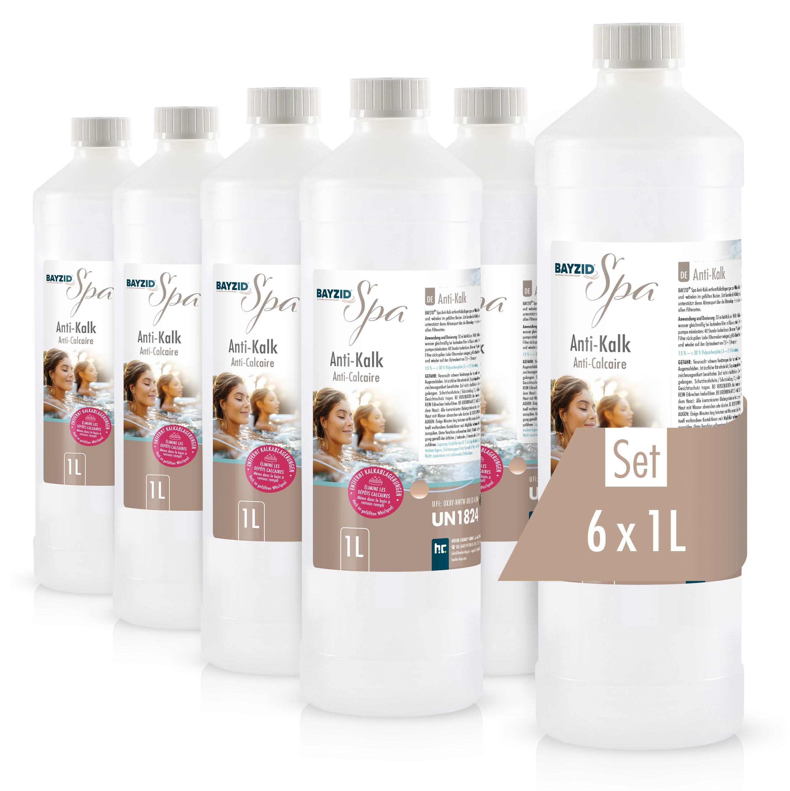 Höfer Chemie 6x1 L BAYZID® SPA Anti-Kalk für Whirlpools
