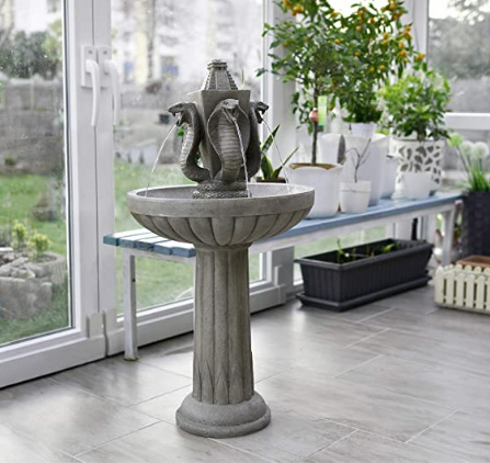 Köhko Wasserspiel Maya Klassischer Etagenbrunnen Vogelbad Kaskade Zierbrunnen Gartenbrunnen Springbrunnen