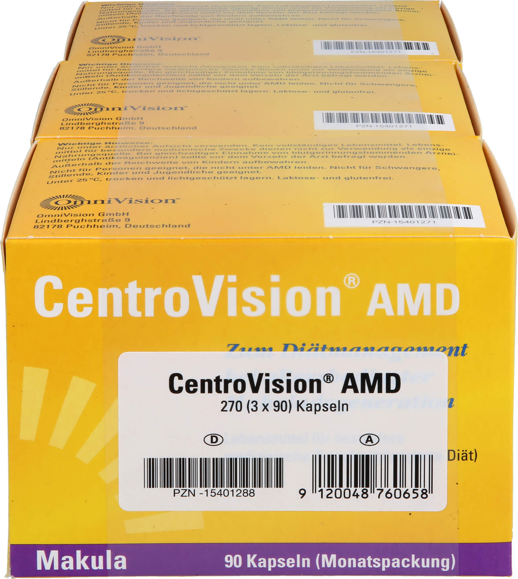 OmniVision CentroVision AMD Kapseln bei altersbedingter Makuladegeneration, 270 St. Kapseln 15401288