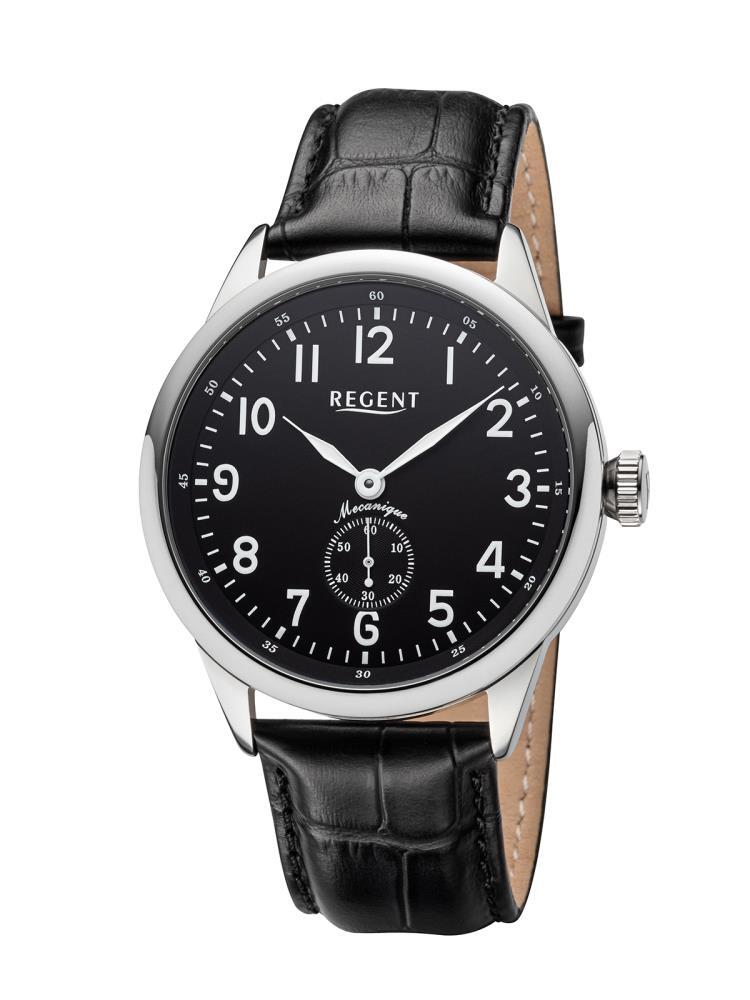 Regent Herren Armbanduhr Leder Handaufzug GM-2201