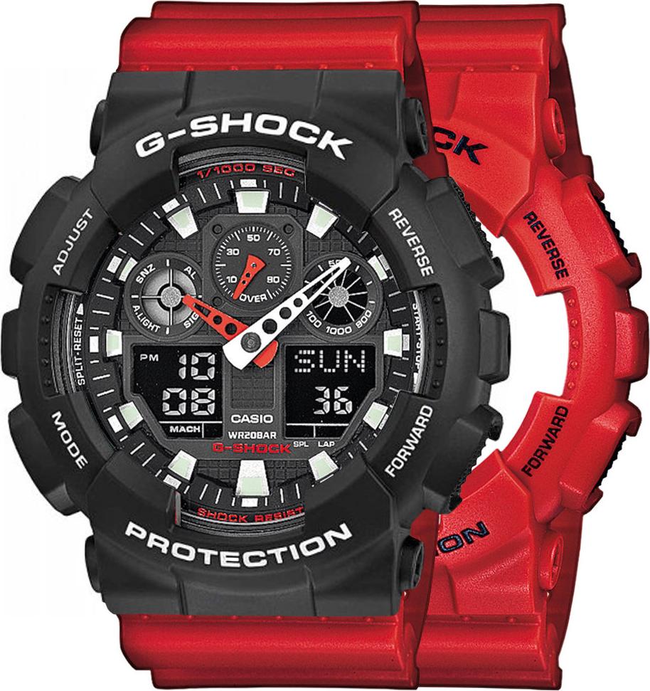 Casio G-Shock SET GA-100B-4AER hodinky + BEZEL 10508136 + BAND 10395226 20BAR