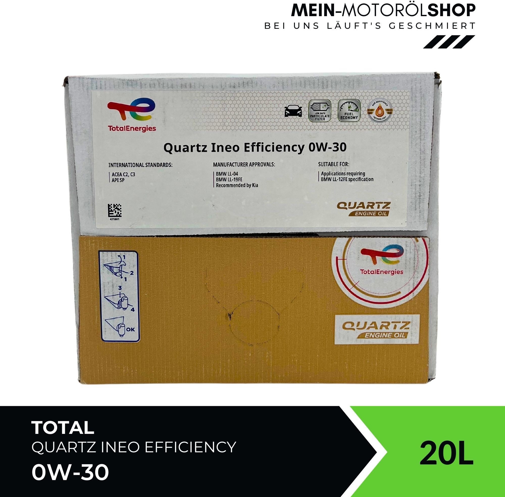 Total Quartz Ineo Efficiency 0W-30 20 Liter BAG-IN Box 27