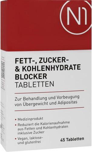 Pharmedix GmbH N1 Fett- Zucker- & Kohlenhydrate Blocker Tabletten 45 St 18296107