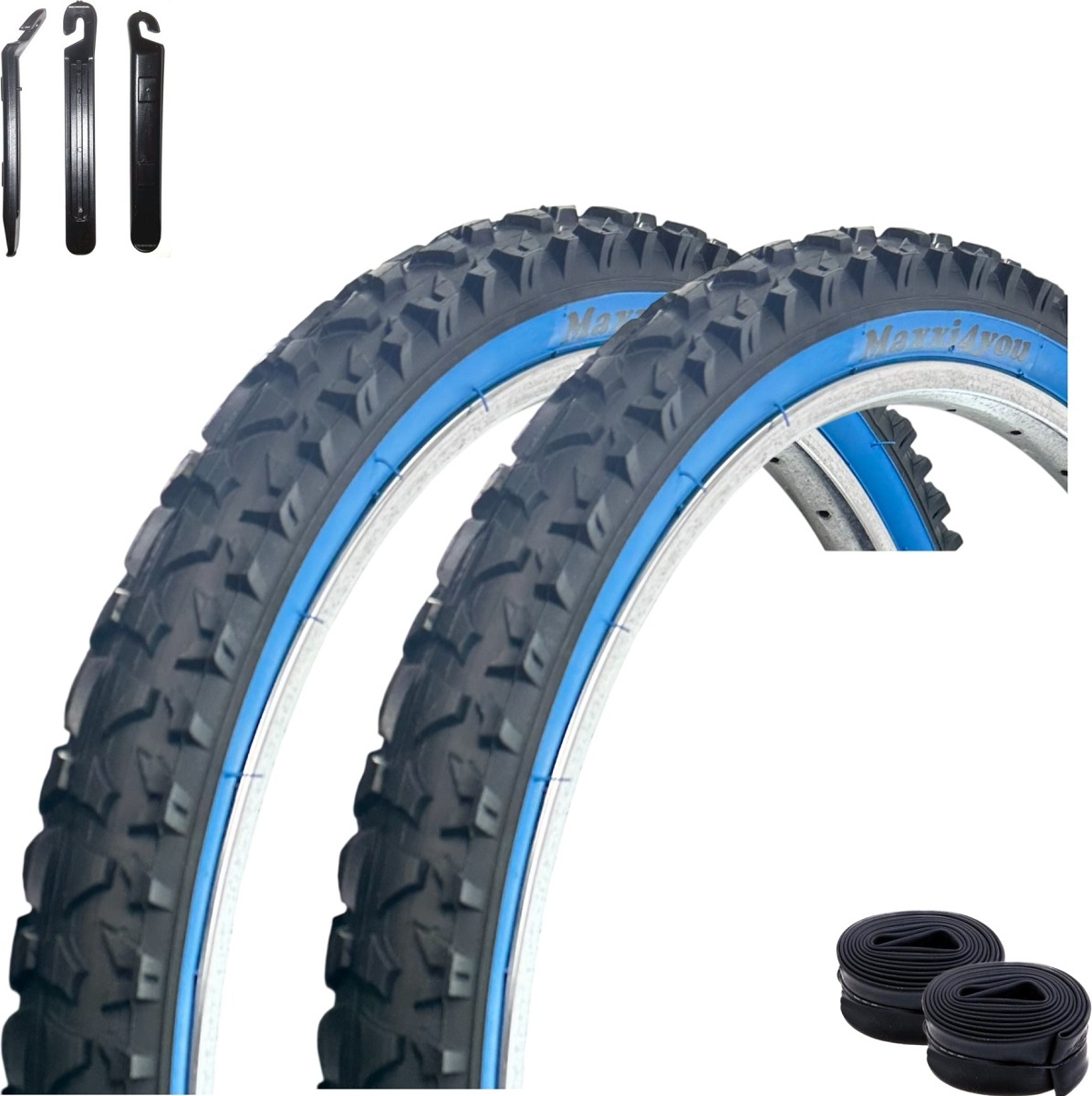 Maxxi4you HY-8008 Fahrradreifen Set - 2 Reifen 24x1,95 + 2 Schläuche + Reifenheber