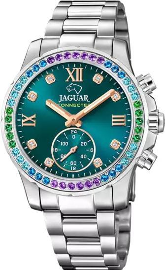 Jaguar Dámske multifunkčné hodinky Pripojené športové elegantné z nehrdzavejúcej ocele strieborné UJ980/6