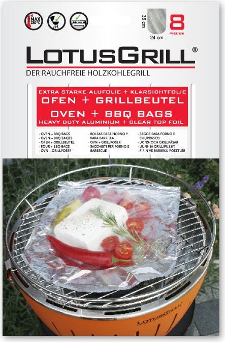 Set mit 8 papillotten zum grillen Lotusgrill GB-AL-M
