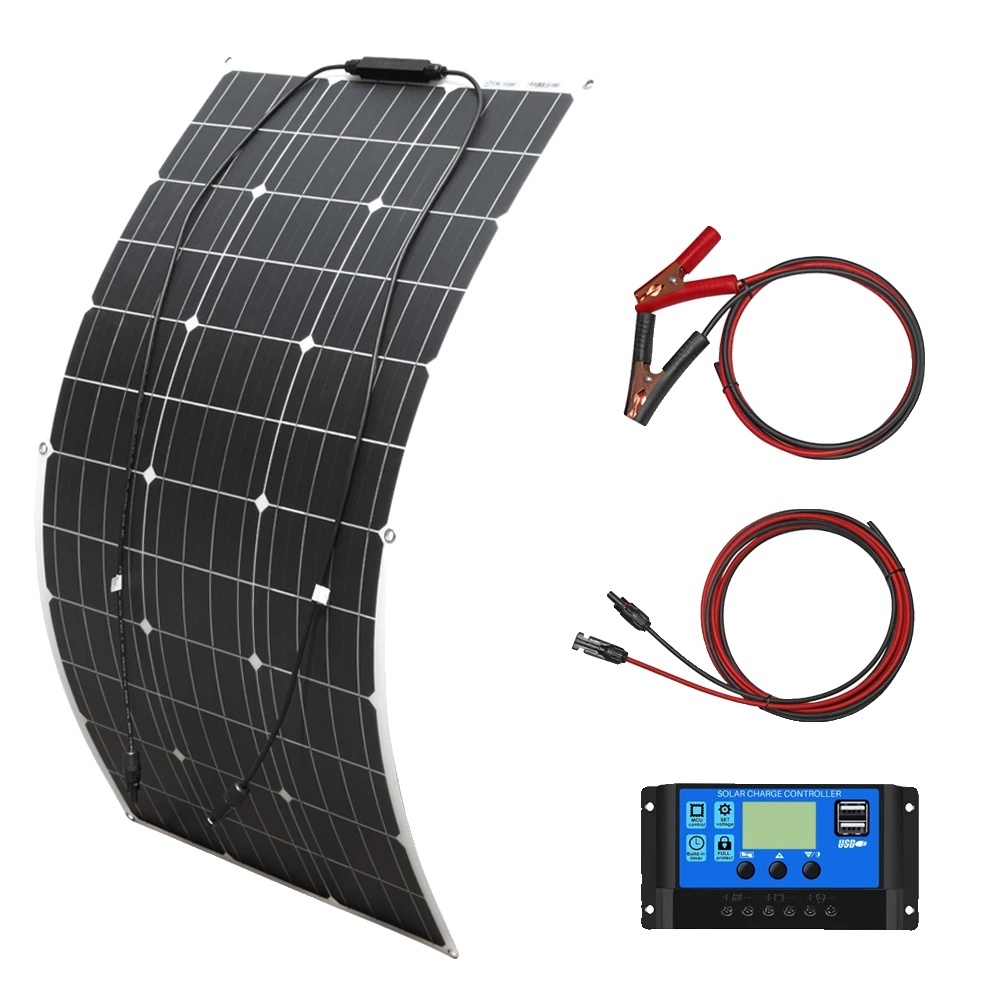 Flexibilná súprava solárnych panelov, výkon 18 V, kompaktné rozmery, ľahká konštrukcia, 100 W súprava solárnych panelov