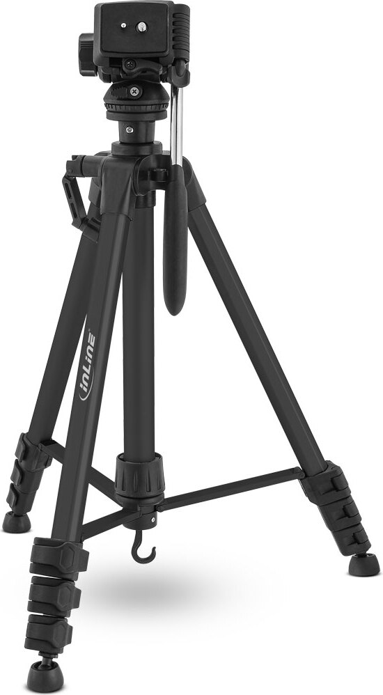 InLine® Stativ für Digitalkameras und Videokameras, Aluminium, schwarz, Höhe max. 1,56m 48015B