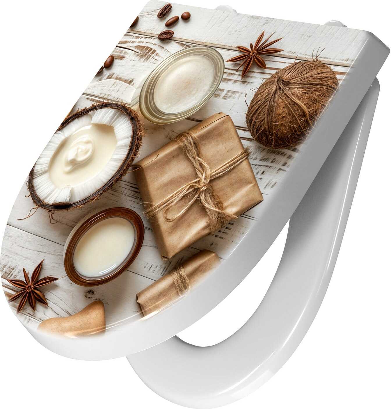 Primedeco WC-Sitz mit Absenkautomatik, Softclose Scharnier mit Motiv Natürliche Pflegeprodukte