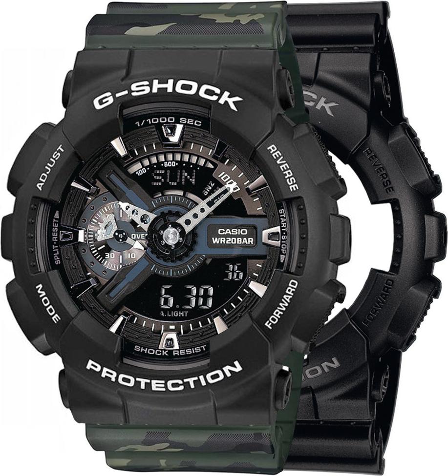 Casio G-Shock SET GA-110-1BER hodinky + BEZEL 10508136 + BAND 10561429 20BAR