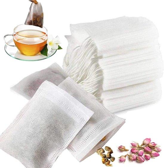 OEM 200 Stück Wegwerf-Filterzakchen - 9 x 7 cm - Filterzakchen für lose Tee- und Kaffee-Filter - Filterzakchen mit Reißverschluss und Trägerkordel - Filterzakchen für Geurthee - Filterzakchen aus Vliesstof - Filterzakchen für weißen Kaffee 2026