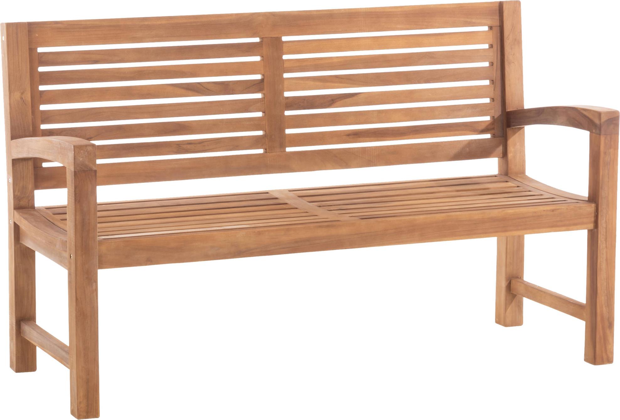 Gartenbank Teakbank DAGAD - Holz Teak 150x59x92 cm | Holzbank 150 Cm Gartenbank Sitzbank Mit Lehne Wetterfest Bank Garten Terrasse Image