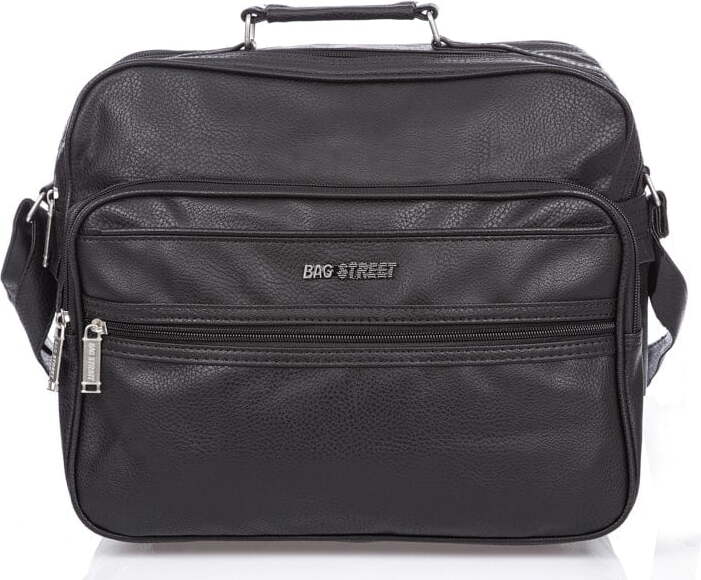 Bag Street Herren Tasche Arbeitstasche Kunstleder Umhängetasche Schwarz