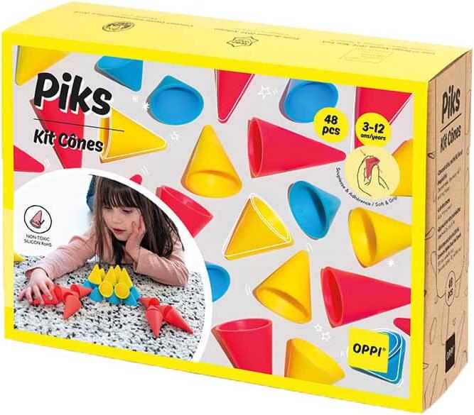 OPPI TOYS - Piks Stapelspielzeug Kegelset 48-teilig OPCK01