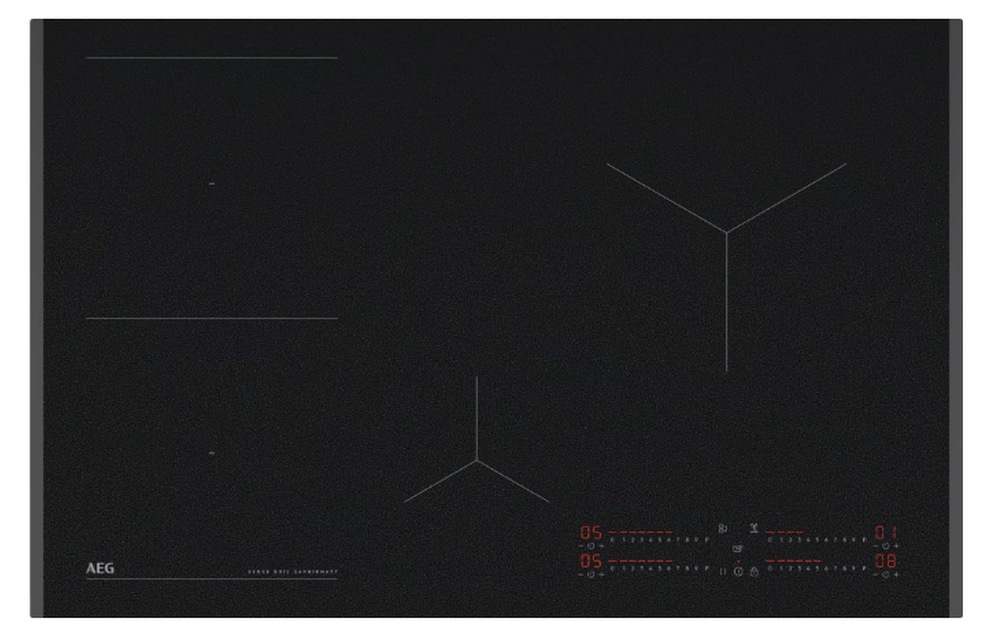 AEG TII84B10FZ, Čierna, Vstavaný, 80 cm, Indukčná varná doska so zónami, 4 zone(s), 4 zone(s)