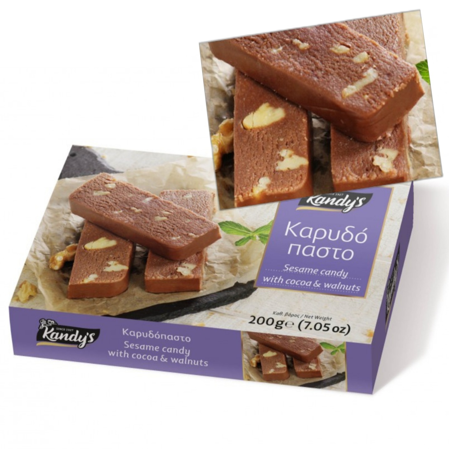 Kandylas, Tahini-Dessert mit Walnüssen und Kakao, Tahini 200g, griechische Süßigkeiten, griechische Tahini, Tahini Kakao