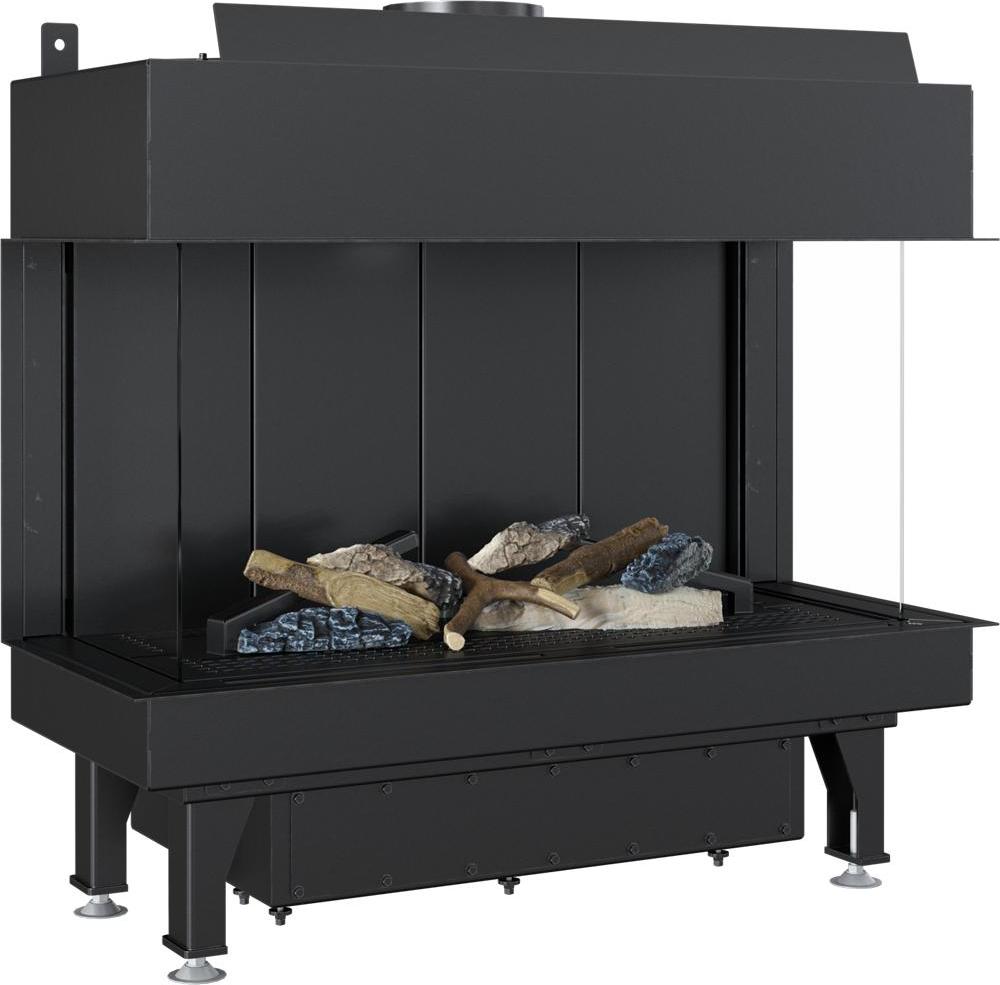 Plynový krb LEO 70 ľavý pravý propán bután fi 100/150 6,1 kW