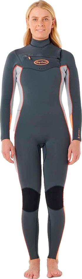Rip Curl Dawn Patrol Pro 3/2 Mm Neoprenanzug Mit Langem Arm Und Reißverschluss Am Brustkorb Für Damen Grau 10 Grau 10 16UWFS-8059-10
