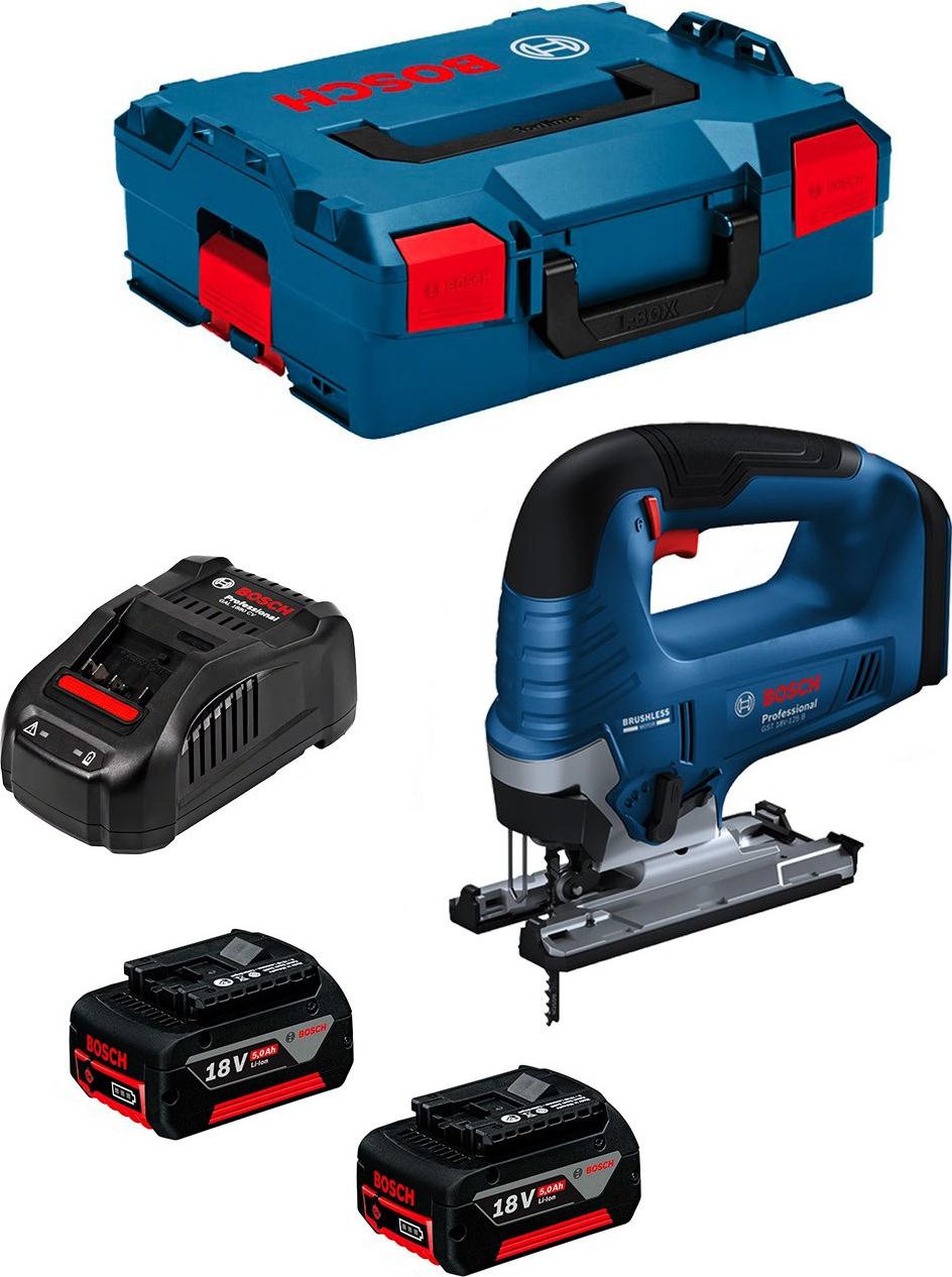 Stichsäge BOSCH GST 18V-125 B (2 x 5,0 Ah + GAL1880CV + L-Boxx 136)