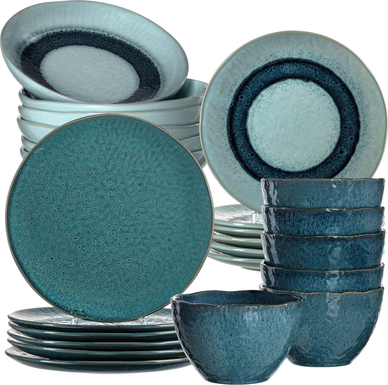 Leonardo Keramikgeschirr-Set Matera 24tlg. blau, 026059