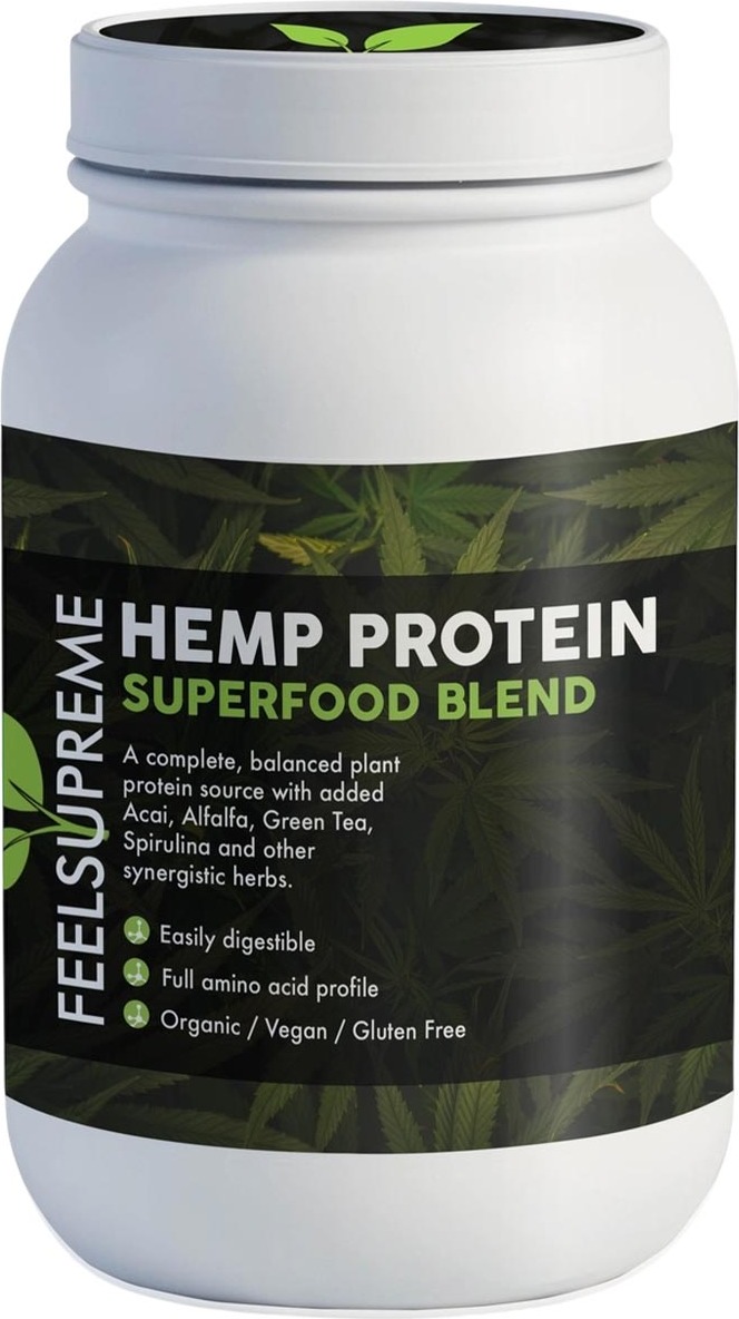 Feel Supreme Retail Ltd Feel Supreme Hanfprotein – Pflanzliche Proteinquelle mit vollem Aminosäureprofil, 500 g FS-PROT-500