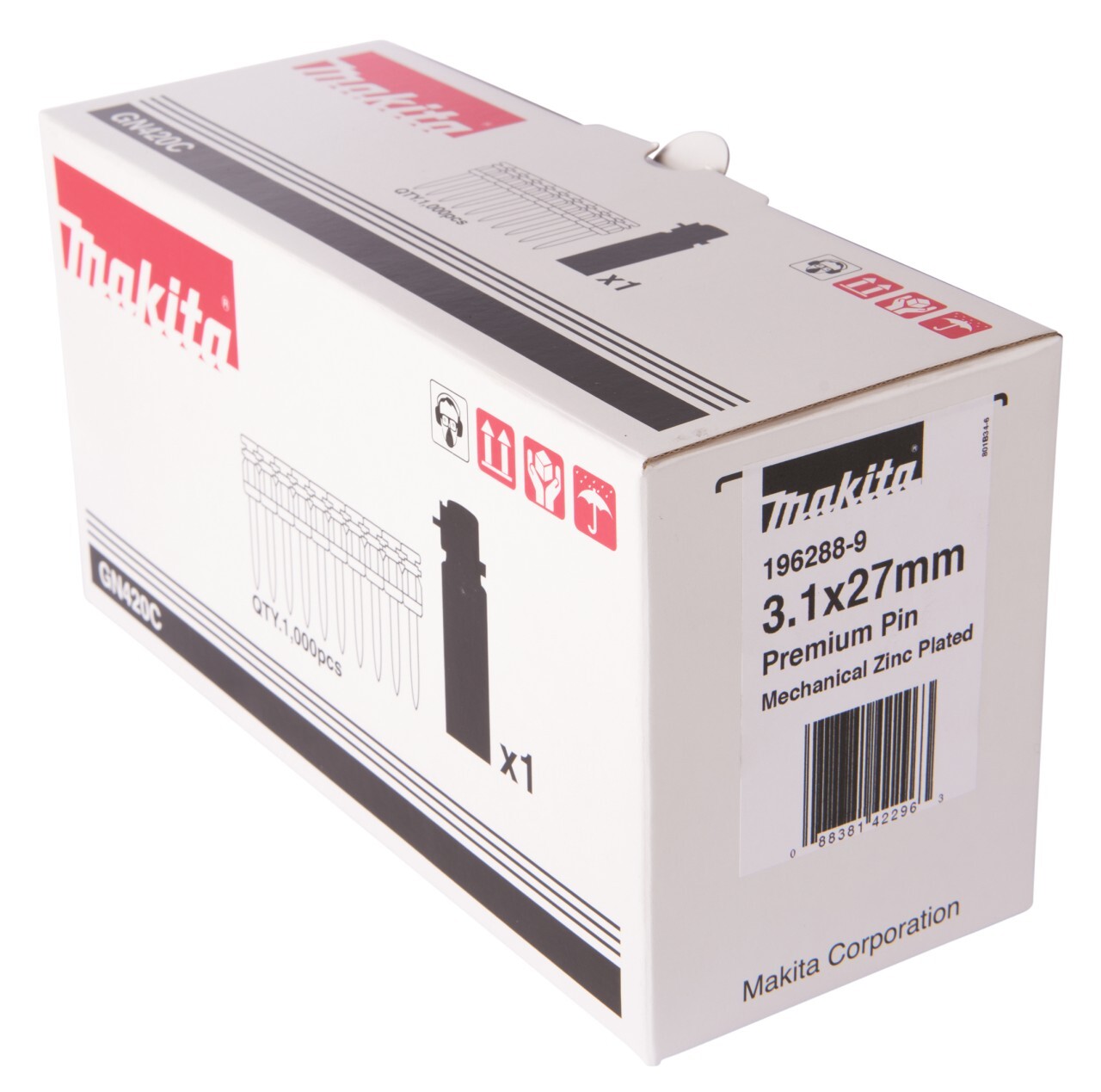 Makita Betonnagel 3,1x27 mm HC6 + Gas - 196288-9