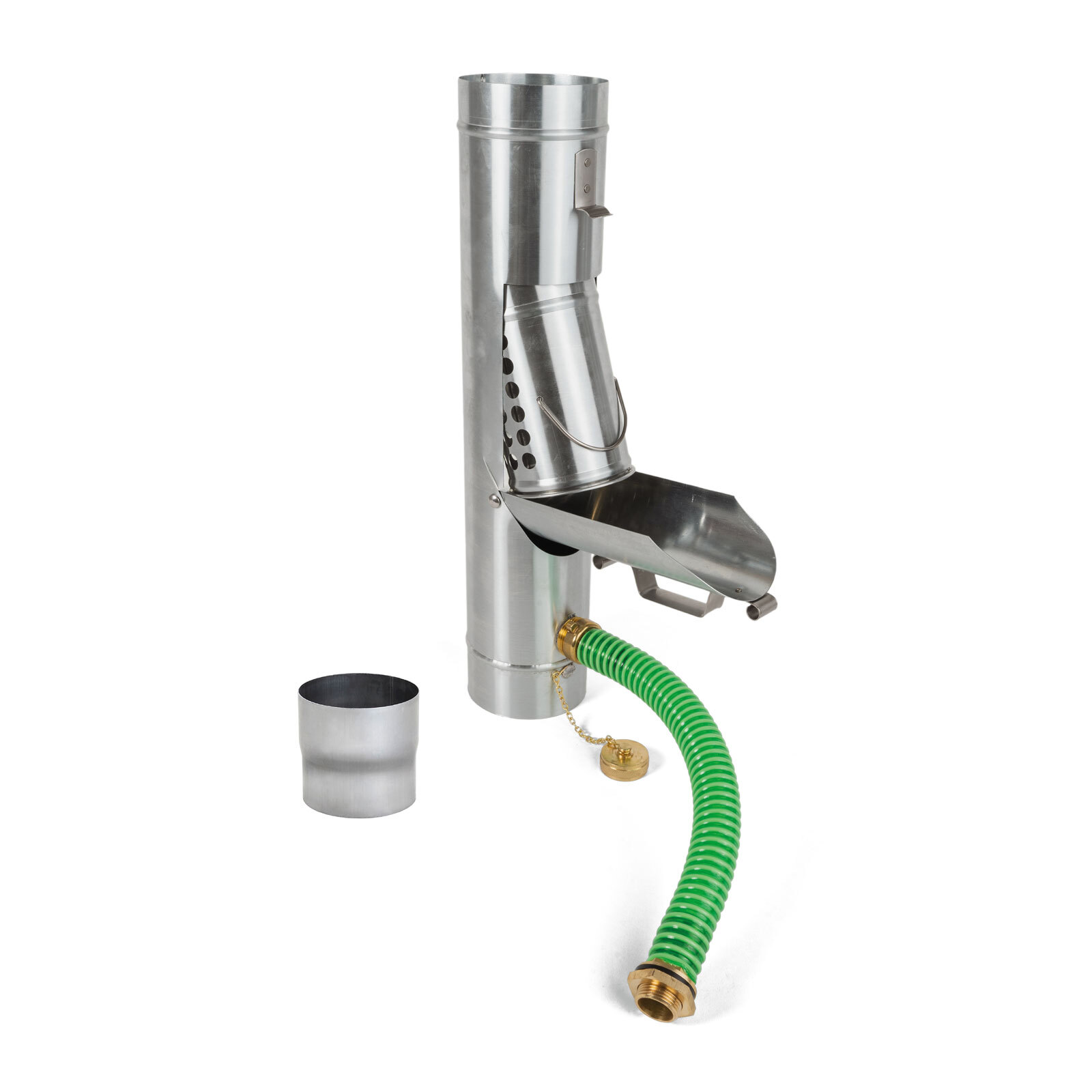 Frank Bauelemente Regensammler mit Laubsammler Zink DN 80 - 100 mit Adapter 20Z100-65Z100