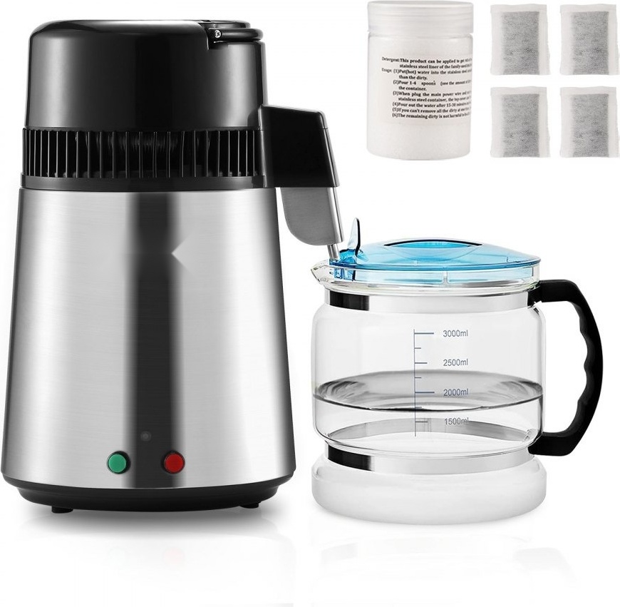 Wasserdestilliergerät aus Edelstahl - Destiller 4L - Silber